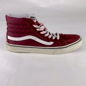 Vans off the wall high burgundy sneakers. Size 9 ( men’s 7.5) unisex.